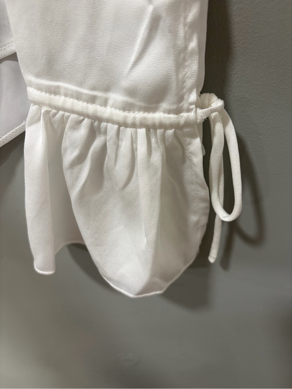 Lulu's White Ruffle Tie-Front Long-Sleeve Blouse - Picture 8 of 8